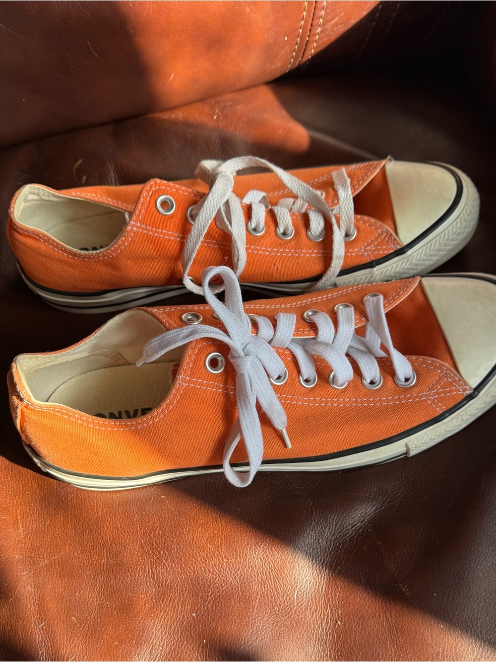 Converse Orange Low Top Canvas Sneakers